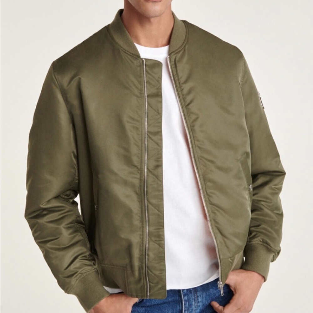 THE KOOPLES KHAKI BOMBER JACKET WITH ORANGE LINING XL